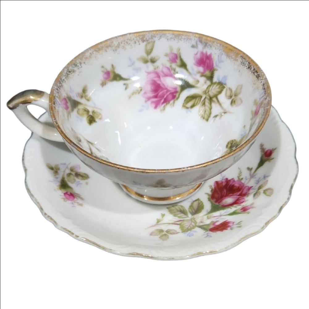 Floral Teacup and Saucer